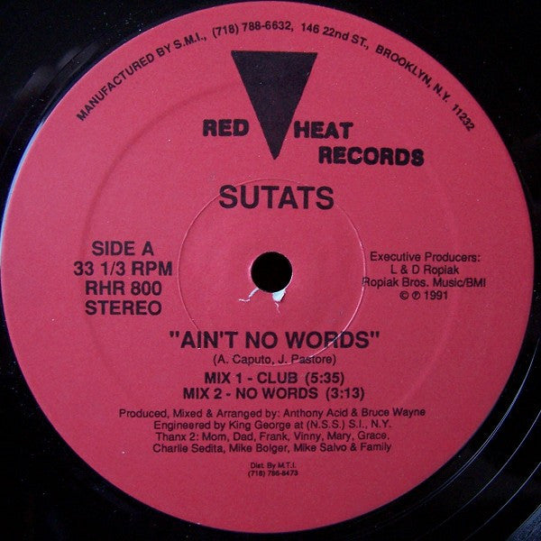 Sutats* : Ain't No Words (12")