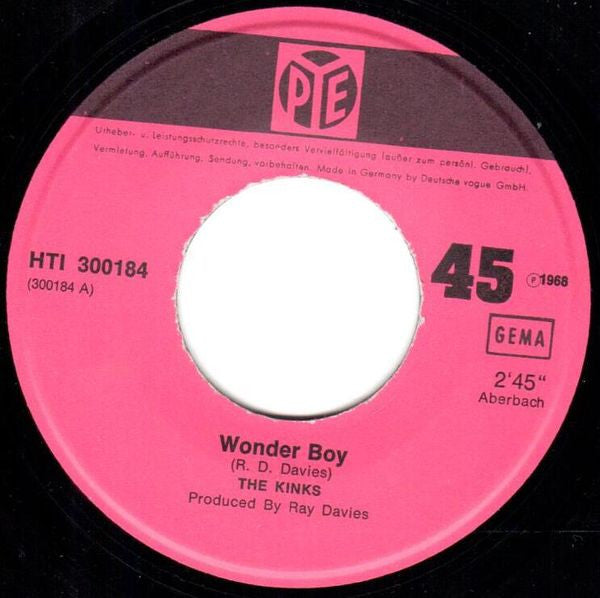 The Kinks : Wonder Boy (7", Single)