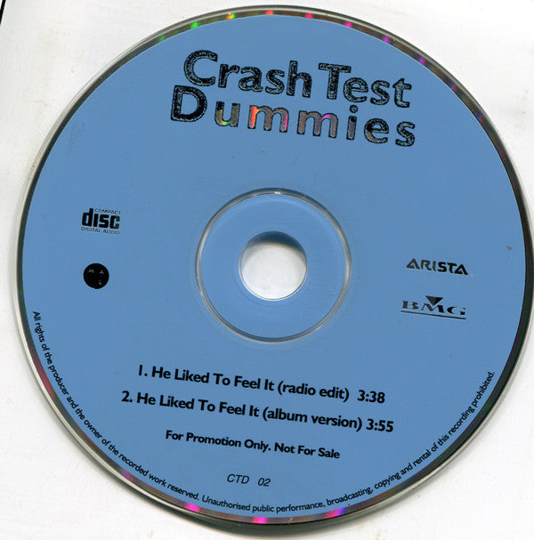 Crash Test Dummies : He Liked To Feel It (CD, Maxi, Promo)