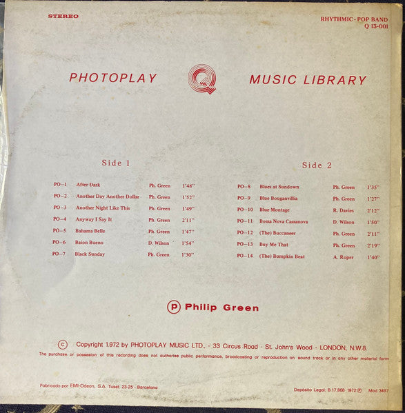 Philip Green : Rhythmic - Pop Band (LP, Album,  )