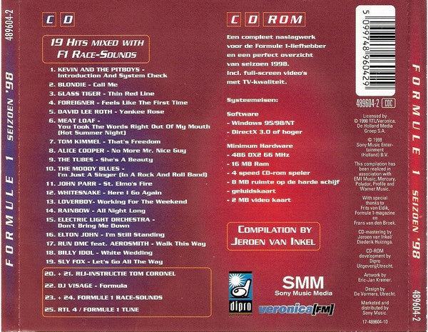 Various : Jeroen van Inkel RTL Formule 1 Seizoen '98 (CD, Comp, Mixed + CD-ROM)