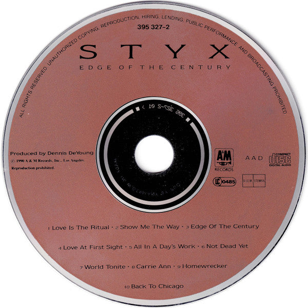 Styx : Edge Of The Century (CD, Album)