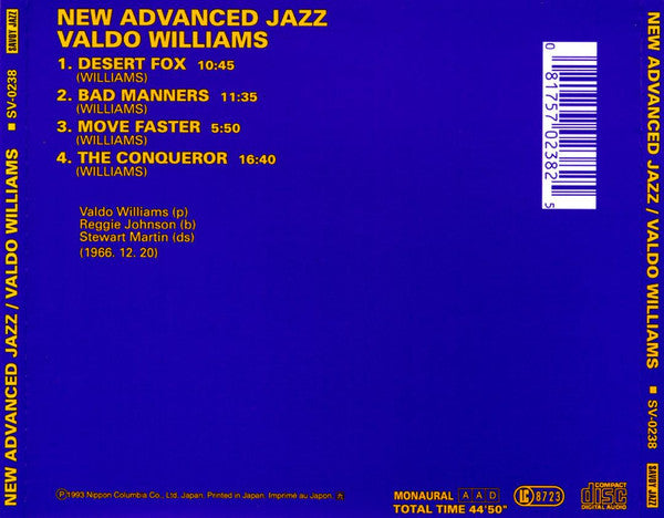 Valdo Williams : New Advanced Jazz (CD, Album, Mono, RE, RM)