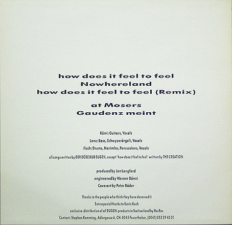 Der Böse Bub Eugen : Plays Bad Boy Eugene (12", Maxi)