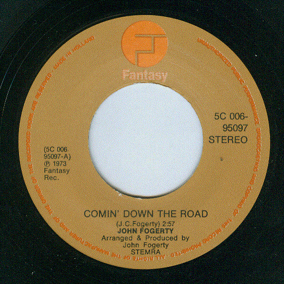 John Fogerty : Comin' Down The Road / Ricochet (7", Single)