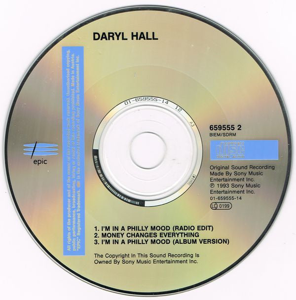 Daryl Hall : I'm In A Philly Mood (CD, Maxi)