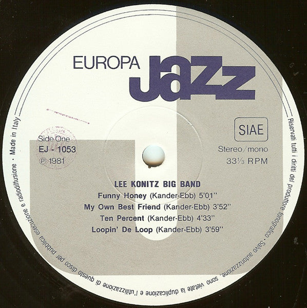 Lee Konitz Big Band, Joe Farrell, Michael Longo, Eddie Locke : Europa Jazz (LP, Album, Gat)