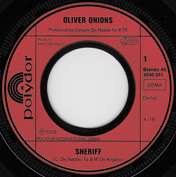 Oliver Onions : Sheriff (7", Single)