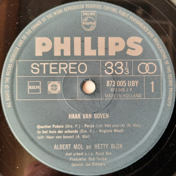 Albert Mol En Hetty Blok : Haar Van Boven ... (LP, Album)