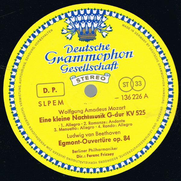 Berliner Philharmoniker ∙ Radio-Symphonie-Orchester Berlin ∙ Ferenc Fricsay : Eine Kleine Nachtmusik · Egmont-Ouverture · Die Moldau (Vltava) · Les Preludes (LP, RP)