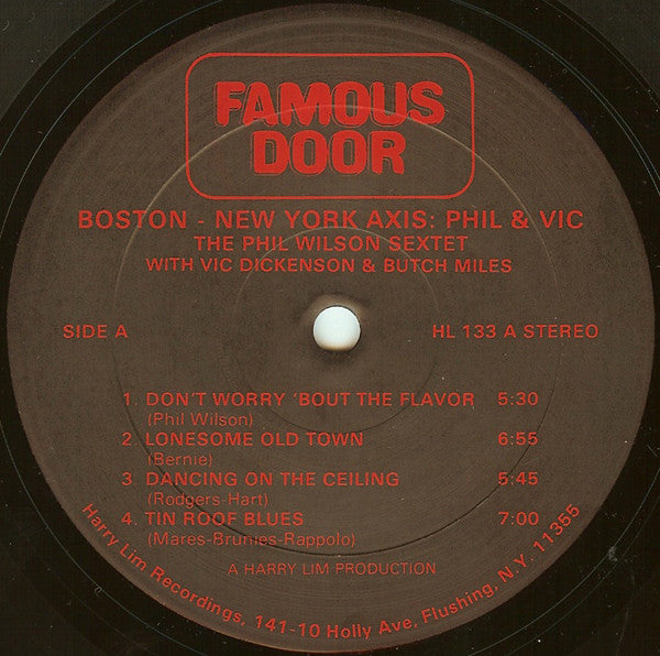 The Phil Wilson Sextet With Vic Dickenson And Butch Miles : Boston-New York Axis: Phil & Vic (LP, Album)
