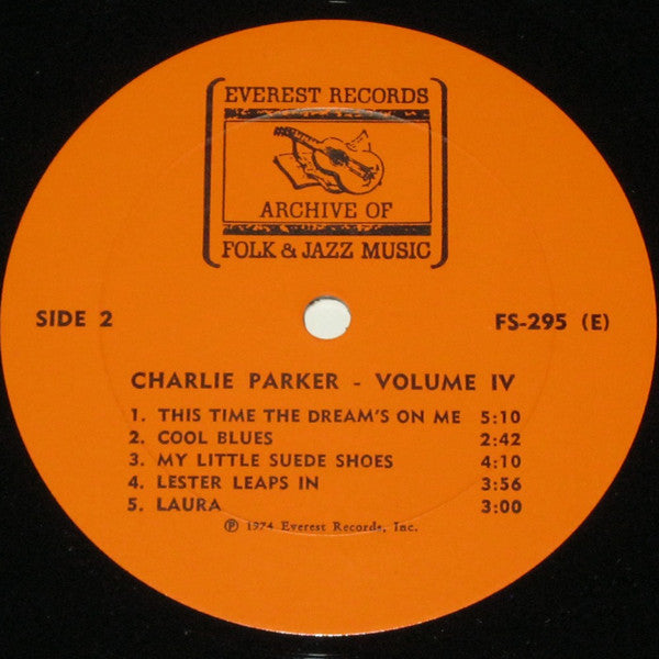Charlie Parker : Charlie Parker Volume IV (LP, Album, RE)
