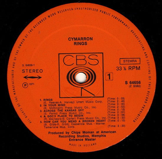 Cymarron : Rings (LP, Album)