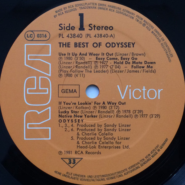 Odyssey (2) : The Best Of Odyssey (LP, Comp)