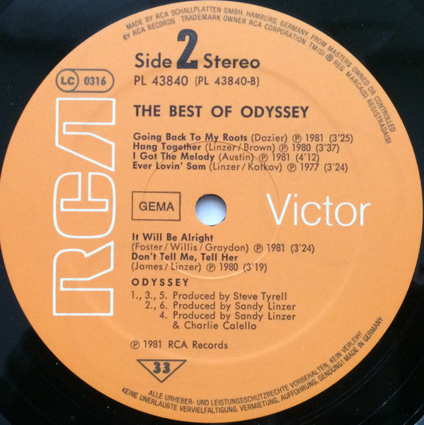 Odyssey (2) : The Best Of Odyssey (LP, Comp)