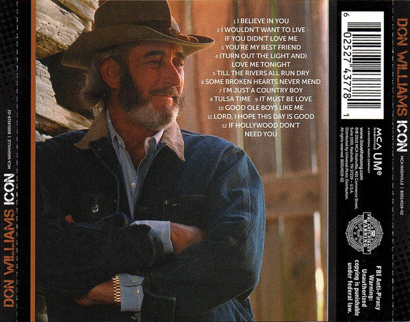 Don Williams (2) : Icon (CD, Comp)