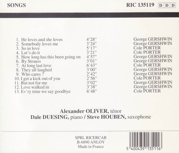 Cole Porter, George Gershwin - Alexander Oliver, Dale Duesing, Steve Houben : Songs (CD, Album)