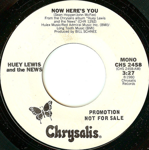 Huey Lewis & The News : Now Here's You (7", Single, Mono, Promo)