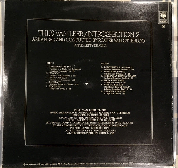 Thijs Van Leer : Introspection 2 (LP, Album, Quad)