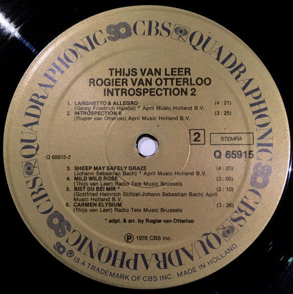 Thijs Van Leer : Introspection 2 (LP, Album, Quad)