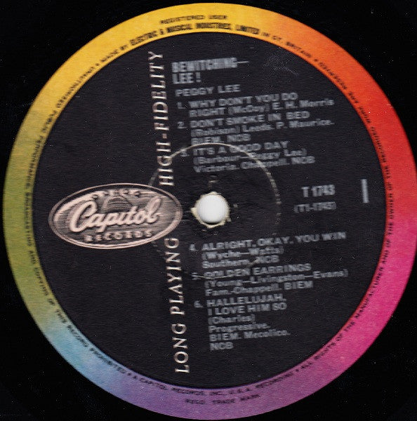 Peggy Lee : Bewitching Lee! (LP, Comp, Mono)