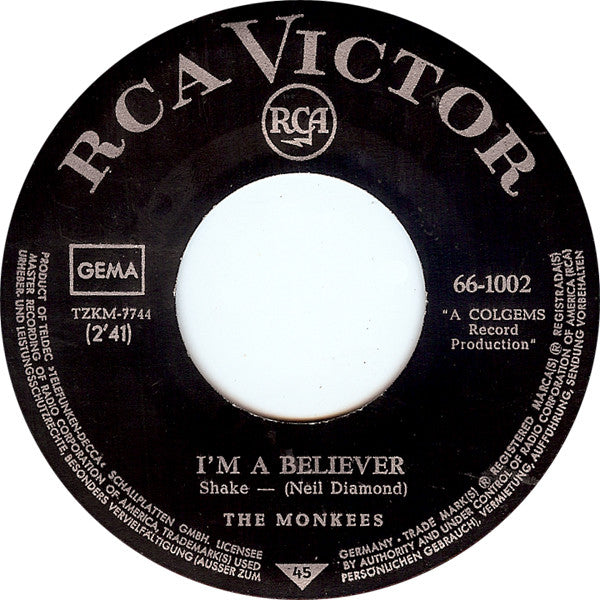 The Monkees : I'm A Believer (7", Single)