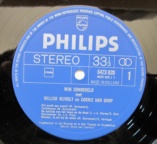 Wim Sonneveld Met Willem Nijholt En Corrie van Gorp : Wim Sonneveld Met Willem Nijholt En Corrie Van Gorp (LP, Album, Gat)