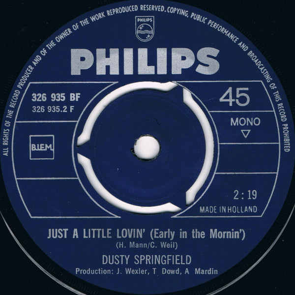 Dusty Springfield : Son-Of-A Preacher Man (7", Single, Mono)