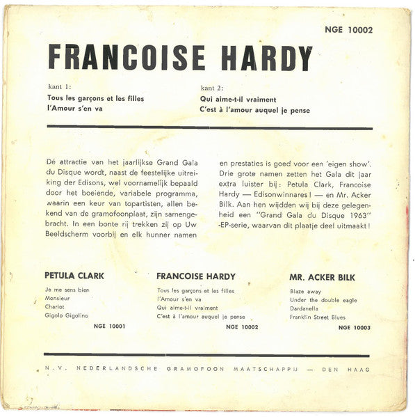 Françoise Hardy : Grand Gala Du Disque 1963 (7", EP)