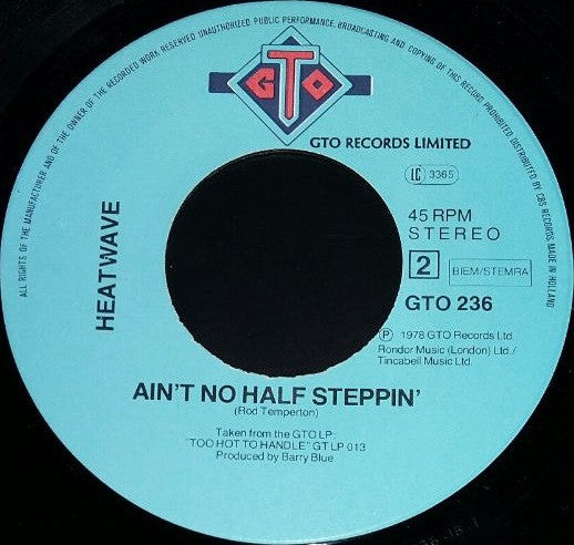 Heatwave : Always And Forever / Ain't No Half Steppin' (7", Single)