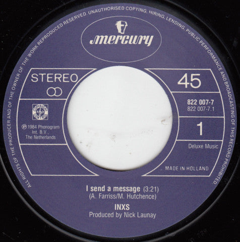 INXS : I Send A Message (7", Single)