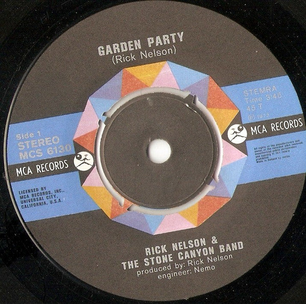 Rick Nelson & The Stone Canyon Band : Garden Party (7", Single)