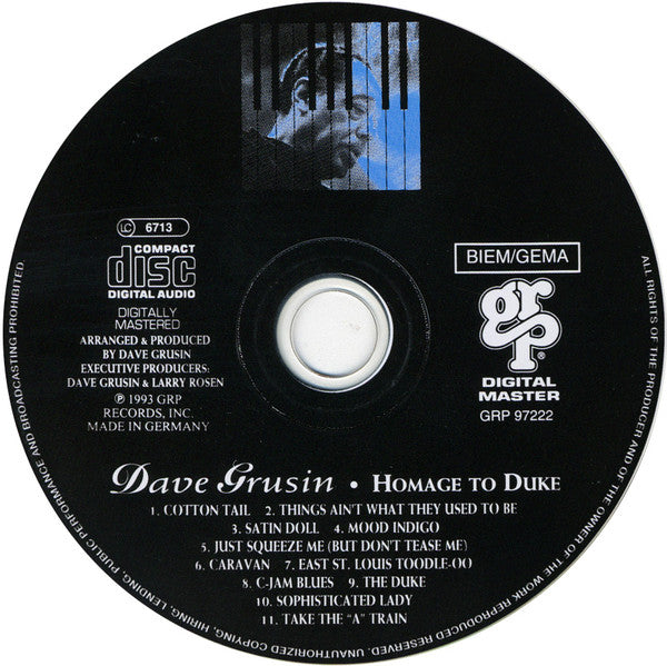 Dave Grusin : Homage To Duke (CD, Album)