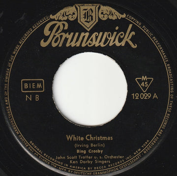 Bing Crosby : White Christmas (7", Single, Mono)