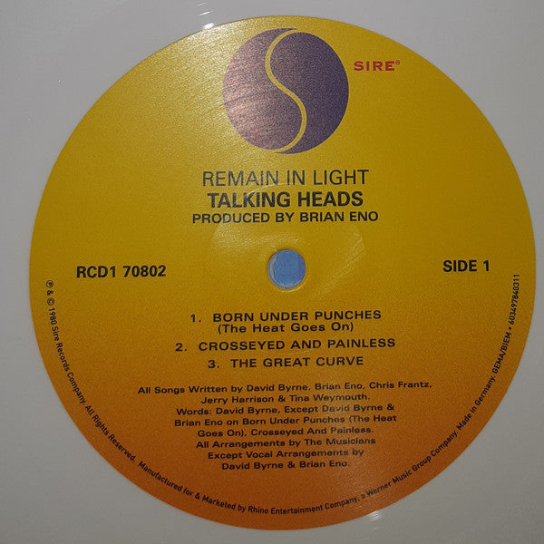 Talking Heads : Remain In Light  (LP, Album, RE, Whi)