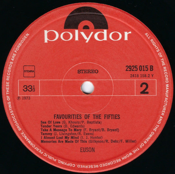 Euson : Favourites Of The Fifties (LP, Album)