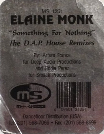 Elaine Monk : Something For Nothing (The D.A.P. House Remixes) (12", W/Lbl)