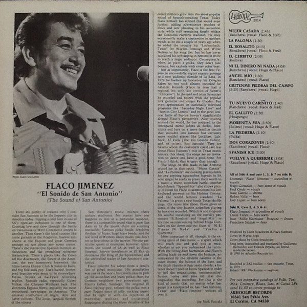 Flaco Jimenez : El Sonido De San Antonio (LP, Album)