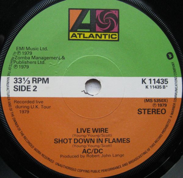 AC/DC : Touch Too Much (7", Single)