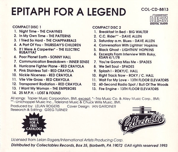 Various : Epitaph For A Legend (2xCD, Comp, RE)