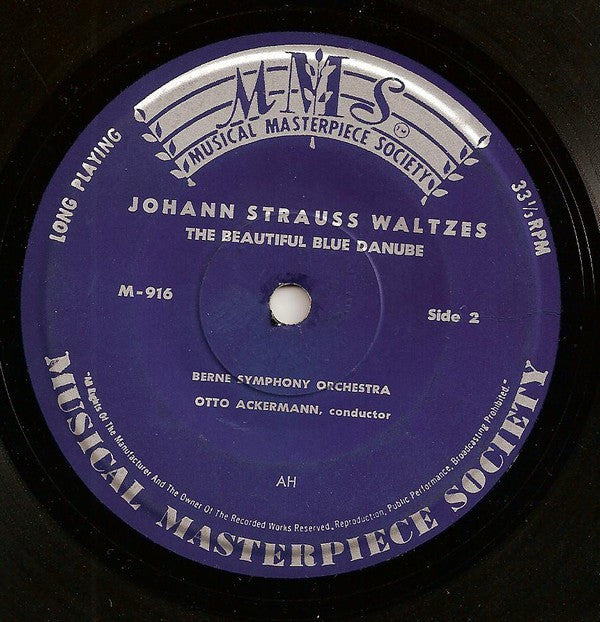 Johann Strauss Jr. / Berner Symphonieorchester o.l.v. Otto Ackermann : Blauwe Donau En Keizer Wals (7")
