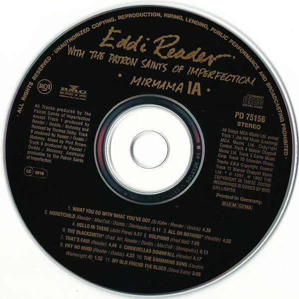 Eddi Reader With The Patron Saints Of Imperfection : Mirmama (CD, Album)