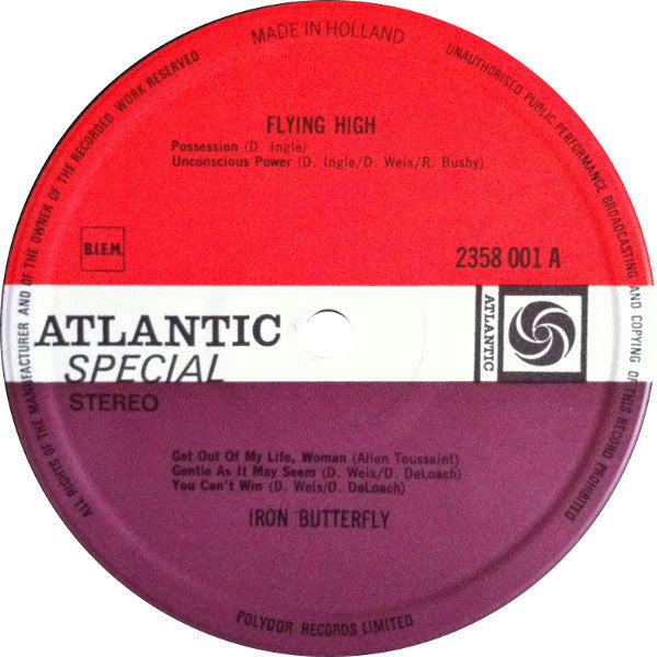 Iron Butterfly : Flying High (LP, Album, RE)