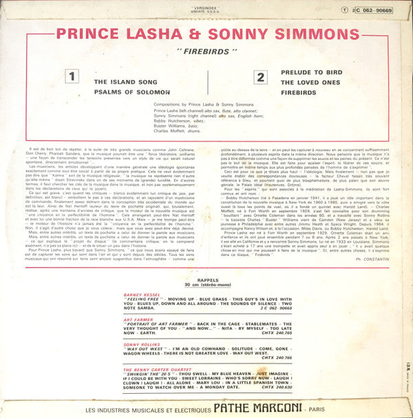 Prince Lasha & Sonny Simmons : Firebirds (LP, Album)