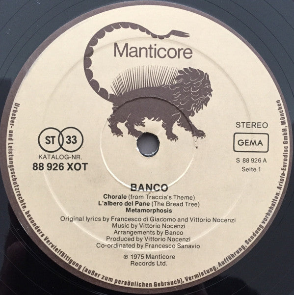 Banco Del Mutuo Soccorso : Banco (LP, Album)