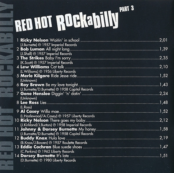 Various : Red Hot Rockabilly Part 3 (CD, Comp)