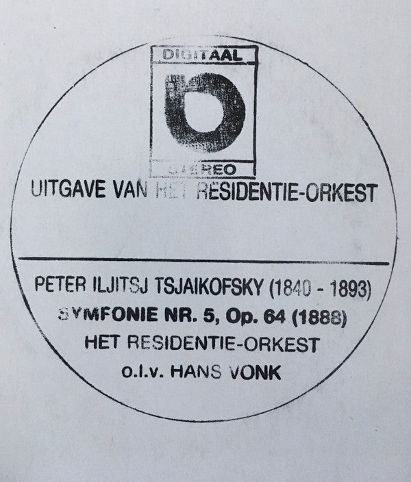 Pyotr Ilyich Tchaikovsky, Residentie Orkest, Hans Vonk : Symfonie Nr. 5, Op. 64 (1888) (LP, Album)