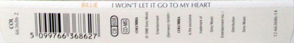 Billie (4) : I Won't Let It Go To My Heart (CD, Single)