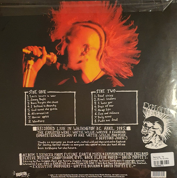 The Exploited : Live At The Whitehouse (LP, Album, Ltd, RE, Ora)
