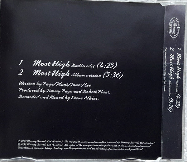 Jimmy Page & Robert Plant : Most High (CD, Single, Promo)